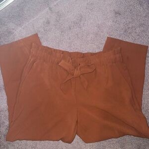 LOFT Terracotta Wide Leg Tie-Waist Pants